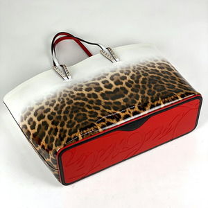Christian Louboutin Multicolor Bag Tote Leopard White Vinyl Kabata
